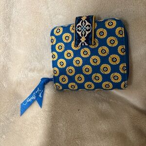 Vera Bradley Blue and Yellow Patterned Wallet